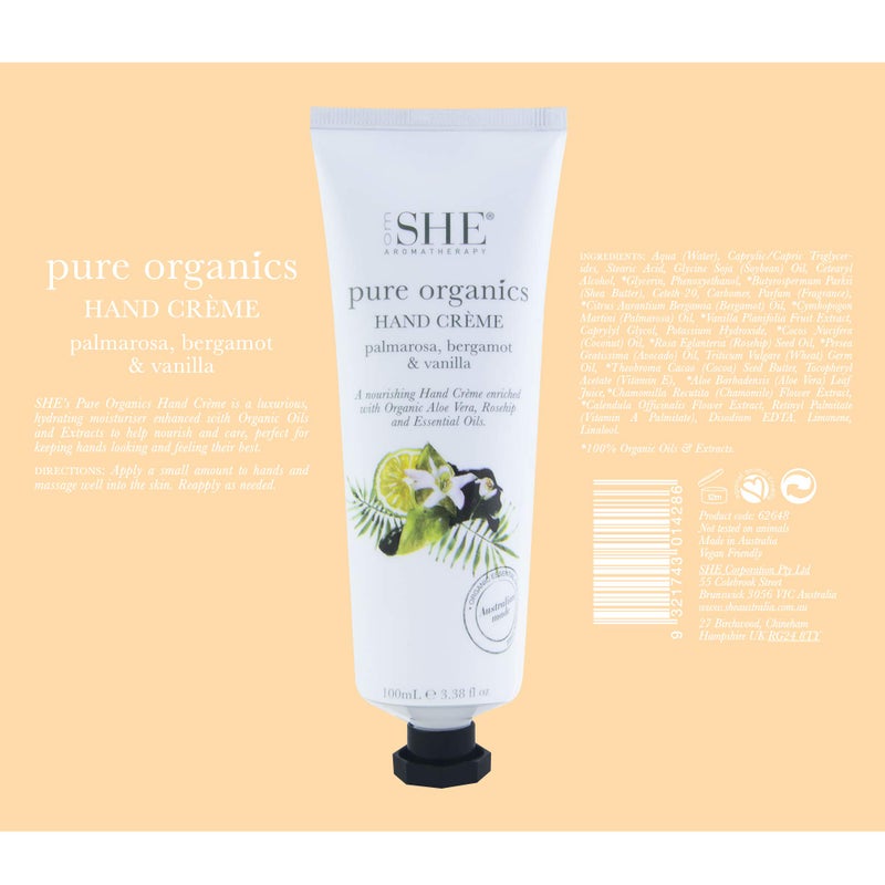 Om She Aromatherapy Pure Organics Hand Creme - Palmarosa, Bergamot & Vanilla - Image 2